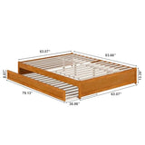 AFI, Barcelona Queen Panel Platform Bed with Twin XL Trundle, Light Toffee AFI