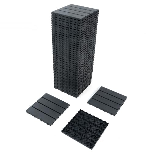 Deck Tiles, 44-Pack Patio Deck Tiles, 11.8" x 11.8" Square Waterproof Outdoor All-Weather Use for Balcony Backyard Patio Deck Tiles (Gray 44-Pack) Kang Share