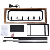 Lingkai Farmhouse Chandelier Rustic Kitchen Island Light Fixture, Industrial Pendant Lighting Fixtures Wood and Metal for Dining Room Pool Table Lingkai