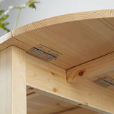 HOMCOM 55" Solid Wood Kitchen Table, Drop Leaf Tables for Small Spaces, Folding Dining Table, Natural HOMCOM