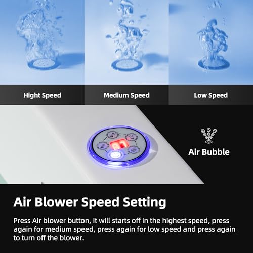 WOODBRIDGE 72" x 35-3/8" Whirlpool Water Jetted and Air Bubble Freestanding Heated Soaking Combination Bathtub with LED control panel, BJ400 WOODBRIDGE