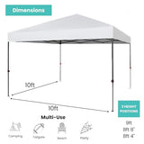 BTEXPERT 10x10ft 1-Person Setup Instant Pop Up Canopy Tent, One Touch Portable Commercial Shelter Outdoor Gazebo 1-Button Push Carrying Wheeled Bag for Home Party Deck Beach Wedding Camping Backyard BTEXPERT