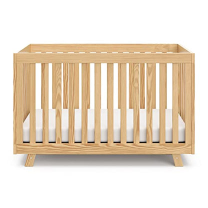 Storkcraft Beckett 3-in-1 Convertible Crib (Natural) – Converts from Baby Crib to Toddler Bed and Daybed, Fits Standard Full-Size Crib Mattress, - WoodArtSupply