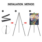 Portable Art Easel Stand 63 Inches - Black Picture Stands for Display w/Bag - Tabletop Art Easel Stand for Sign, Wedding Signs, Poster Stand, Painting Canvas Stand - Metal Tripod, Easels for Display T-SIGN