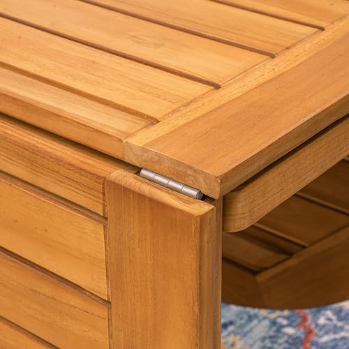 Cambridge Casual Miami Teak Wood Patio Dining Set with Cast Shale Cushion, Natural Teak/Cast Shale Cambridge Casual