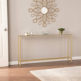 SEI Furniture Darrin Narrow Mirrored Top Console Table, 56", Metallic Gold SEI Furniture