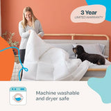 Linenspa White Down Alternative Comforter and Duvet Insert, for King Size Bed – All-Season Comforter with Box Stitch and 8 Duvet Loops – Bedding for Kids, Teens, and Adults Linenspa