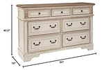 Signature Design by Ashley Realyn French Country 7 Drawer Two Tone Dresser, Chipped White Signature Design by Ashley