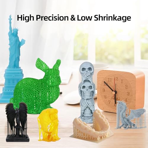 ANYCUBIC 3D Printer Resin Bundle, 405nm High Precision Fast Curing UV Photopolymer Resin for LCD 3D Printing, 4Packs*1kg Grey, 4kg in Total