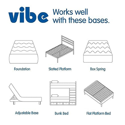 Vibe Gel Memory Foam Mattress, 12-Inch CertiPUR-US Certified Bed-in-a-Box, King, White