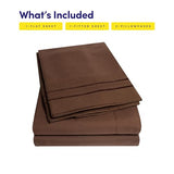1500 Supreme Collection King Sheet Sets Brown - Luxury Hotel Bed Sheets and Pillowcase Set for King Mattress - Extra Soft, Elastic Corner Straps, Deep Pocket Sheets, King Brown Sweet Home Collection