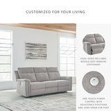 Signature Design by Ashley Barnsana Minimalist Power Reclining Sofa with USB Charging Ports, Light Gray Signature Design by Ashley