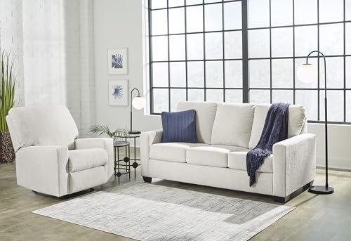 Signature Design by Ashley Rannis Coastal 2-in-1 Sofa Sleeper with Folding Gel Memory Foam Mattress, Full, White Signature Design by Ashley