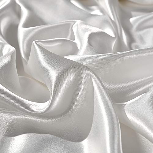 Erosebridal Hotel White Duvet Cover Full Silk Like Satin Bedding Set Reversible Quilt Comforter Cover Honeymoon Sexy Luxury Soft Lightweight Brushed Bedspreads for Farmhouse Room Decor Erosebridal