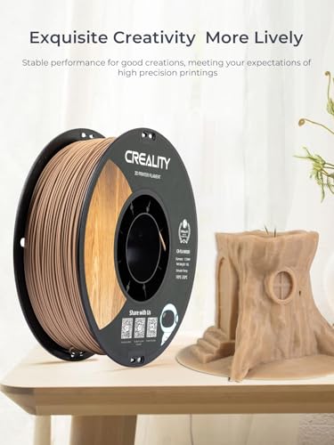 Creality Wood Filament PLA, 3D Printer Filament 1.75 mm, Smooth Silk Texture, Toughness, 1kg(2.2lbs)/Spool Printing Filament, for All Printers (Wood) Creality