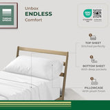 THREAD SPREAD 100% Organic Cotton Sheets Twin Size - 3 PC Organic Cotton Twin Size Percale Weave Sheet Set, Soft, Cooling, Crisp & Breathable, 16" Deep Pocket Bedding Set for Dorm Room - White THREAD SPREAD