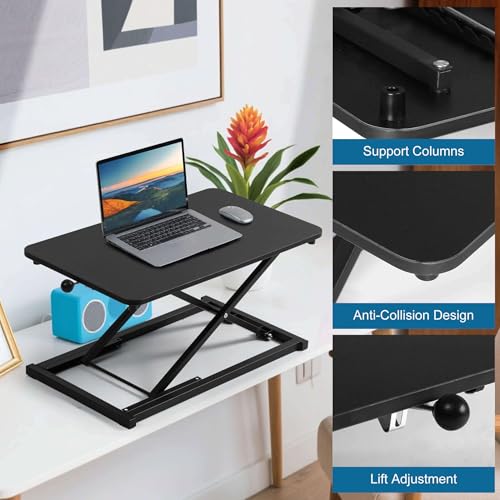 Raathionty Height Adjustable Standing Desk Converter, Computer Keyboard Stand for Desktop, Keyboard Riser for Stand Up Desk Riser, Ergonomic Sit Stand Workstations for Home Office Raathionty
