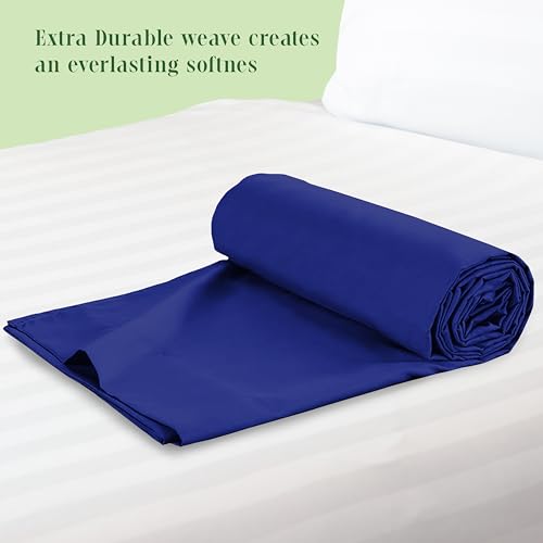 Elegant Comfort Premium Hotel Quality 1-Piece Flat Sheet, Luxury & Softest 1500 Thread Count Egyptian Quality Bedding Flat Sheet, Wrinkle, Stain and Fade Resistant, California King, Royal Blue Elegant Comfort