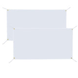 2 pack 2x4 ft Polyester Oxford Blank Banners, White Banner Signs with Hanging Ropes, DIY Sublimation Vinyl Blank Banners for Birthday Party Wedding Christmas Thanksgiving Indoor Outdoor Display Alphatool