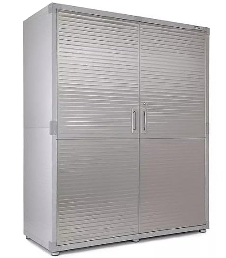 Solid Stainless Steel Lockable Extra Wide MEGA Storage Cabinet, 60" W x 24" D x 72" H (Granite Gray) Generic