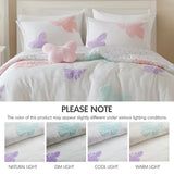 Intelligent Design Kids Rio Full/Queen Comforter Set – Girls’ Reversible Tufted Chenille Bedding with Pastel Purple Butterflies and Pink Dot, 4pcs Intelligent Design