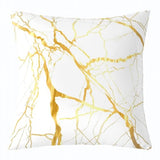 Castle Fairy Gold Marble Texture Throw Pillow Cover,Modern Luxury Style Cushion Cover 16"x16" for Boys Teens,Minimalist Art Golden Lines Pillowcase for Car RV,Abstract Room Decor,Single Pack Castle Fairy