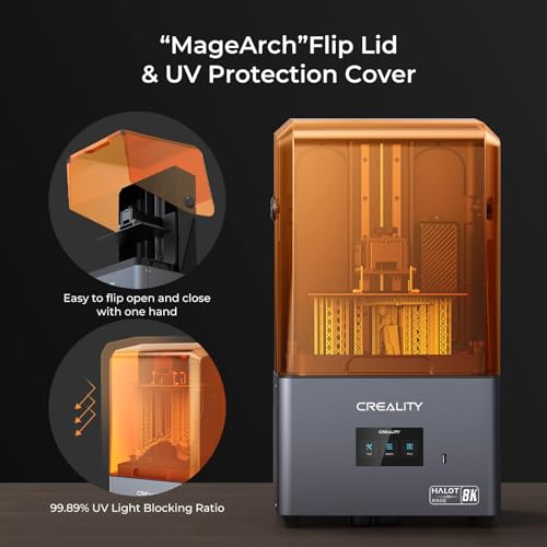 Creality Resin 3D Printer Halot-Mage, 8K Resolution Outperforms 12K Print Detail 10.3" Monochrome LCD UV Photocuring Larger Resin Printer with High-Precision Integral Light Fast Print Dual Z-axis Rail Creality