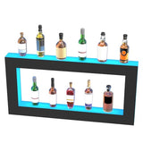 VEVOR LED Lighted Liquor Bottle Display Shelf, Square 48 Inches, Supports USB,Illuminated Home Bar Shelf w/RF Remote & App Control 7 Static Colors 1-4 H Timing, Acrylic Wall-Mounted Shelf VEVOR