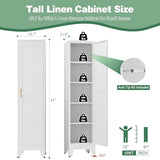 Bevivog Tall Bathroom Storage Cabinet, 67" Narrow Metal Storage Cabinets, Freestanding Tall Linen Cabinet, Slim Kitchen Pantry Cabinets with Shelves Bevivog