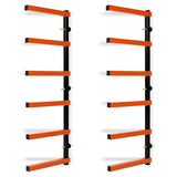 KUAFU Lumber Storage Rack Board Basement Storage Wall Mounted Rack Max 600 lb Steel with 6-Level Wall Mount, Indoor & Outdoor 1 Pack KUAFU