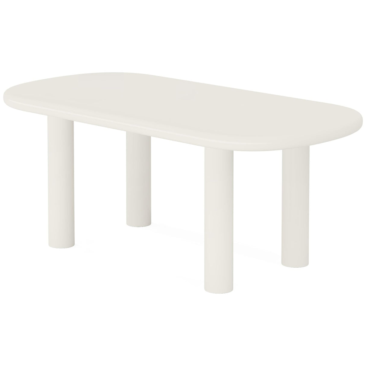 Tribesigns Conference Table, 63 Inches Modern Meeting Seminar Table for 6 People, Cream White Oval Training Table Boardroom Desk for Conference Room Tribesigns