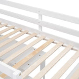 Ball & Cast Twin Size Loft Bed with Retractable Writing Desk & 4 Drawers,Wooden Bedframe W/Lateral Portable Desk & Shelves,Space Saving,Easy Assembly,Study Room Bedroom Set for Boy Girl Keens,White Ball & Cast