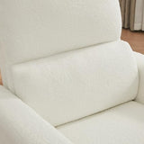 AEMEIOS Swivel Rocker Recliner, Oversized Boucle Glider Recliner Nursery, Manual Swivel Rocking Reclining Chairs with Removable Cushion and Lumbar Support for Nursery Living Room Bedroom, Teddy White
