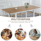 VICBARLEY Extendable Dining Table for 4-8 People,70.89''Modern Space-Saving Kitchen Table with Metal Legs,Rectangle Folding Conference Meeting Table for Living Meeting Room Kitchen,Oak VICBARLEY