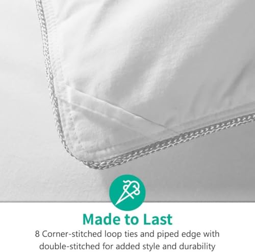 APSMILE Lightweight All-Season Down Feather Fibers Comforter Queen/Full Duvet Insert for Hot Sleepers/Warm Weather- Ultra-Soft High Fill-Power Hotel Collection Comforter, Thin Light Warmth(90"x90") APSMILE