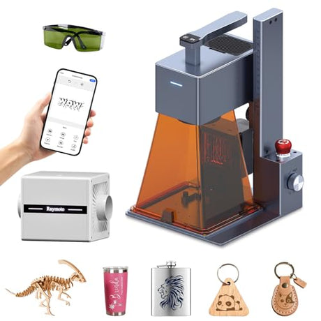 Raymoto R1 Pro 20W Portable Laser Engraver for DIY, Personalized Gifts & Small Business – High-Speed Laser Engraving Machine with Safety Cover, Multi-Material & Easy Setup, 20000mW Raymoto