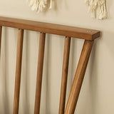 Mid Century Modern Solid Wood Twin Bed Frame with Spindle Headboard in Caramel Walker Edison