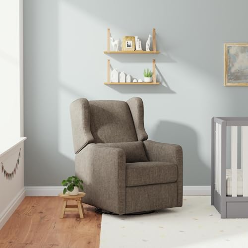DaVinci Carter’s Arlo Glider Recliner Nursery Chair - Water & Stain Resistant Glider Rocking Chair for Nursery - GREENGUARD Gold, FSC & Certi-PUR US Certified - Cozy Swivel Rocker Recliner - Charcoal DaVinci