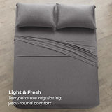 Pure Bedding Bed Sheets - Full Sheet Set [6-Piece, Heather Dark Grey] - Hotel Luxury 1800 Brushed Microfiber - Soft and Breathable - Deep Pocket Fitted Sheet, Flat Sheet, Pillow Cases Pure Bedding