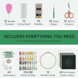 CYANFOUR 6 Stage Embroidery Kit for Beginners Adults, Easy to Learn 38 Different Stitches from Instruction & Video, Needlepoint Kits for Adults with Stamped Embroidery Patterns