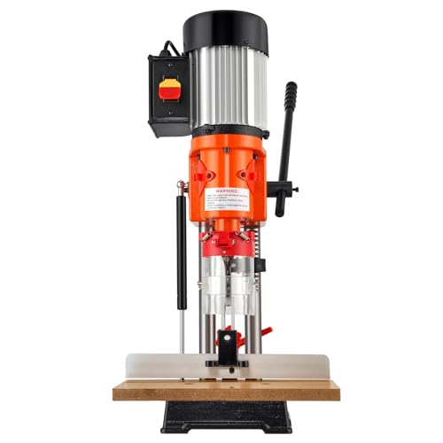 VEVOR Benchtop Mortise Machine, 370W, 1725 RPM Woodworking Mortising Machine, with 1/4-Inch 3/8-Inch 1/2-Inch Chisels Wooden Workbench, for Making VEVOR