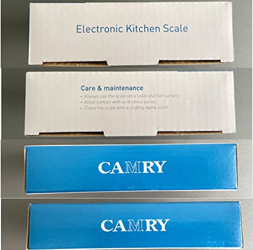 CAMRY Food Scale Portable Kitchen Scales Digital Weight Grams and Ounces Stainless Steel Panel for Baking Cooking Weight Loss, Accurate Bread Coffee Scale, 1g Increment Tare Function Small Size, Black CAMRY