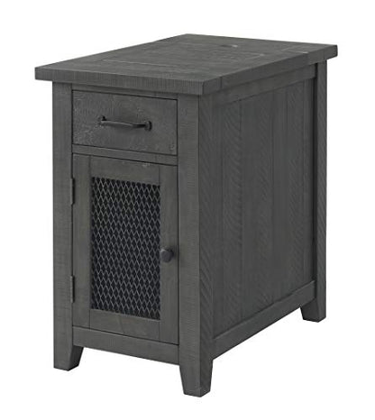 Martin Svensson Home Rustic Chairside Table, Grey - WoodArtSupply