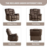 HAOMARKETS Oversized Power Recliner Chair with Massage and Heat, 41" Wide Electric Reclining Chairs with USB Port, Breathable Fabric Overstuffed Reclining Sofa for Living Room Bedroom (No Lift)