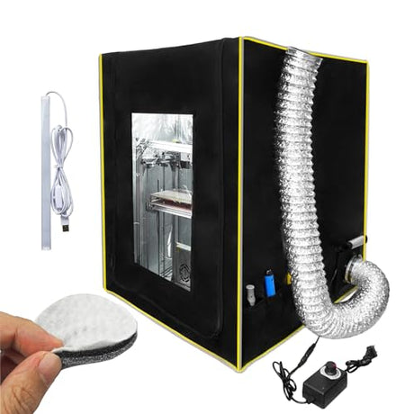 3D Printer Enclosure with 3-Layers Filter Adjustable Speed Ventilation Fan Fireproof Constant Temperature Dustproof Tent Cover Compatible with Ender 3 V2/ Pro/Ender 3 S1 / Ender 3 V2 Neo/Ender 5 S1 DORUNDEA