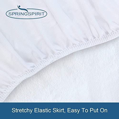 King Size Mattress Cover Protector 100% Waterproof Noiseless Mattress Topper Pad Bed Sheets Fitted up to 18'' Breathable Terry Ultra Soft & Skin-Friendly Mattress Protector King Machine Wash SPRINGSPIRIT