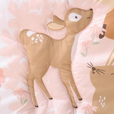 The Peanutshell 3 Piece Baby Crib Bedding Set for Girls - Newborn, Infant & Toddler Nursery Bed Set Decor with Fitted Crib Sheet, Dust Ruffle Comforter - Fairytale Forest The Peanutshell