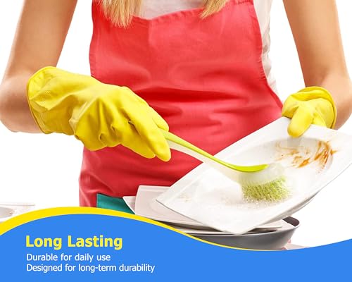 Zuvo Plastic Long Handled Scrubbing Suction Cup, Durable Bristles,Dish Washing Brush.Washing Up Kitchen Brush, Assorted Colour, 5 X 21 X 5 cm-Pack of 3 Zuvo