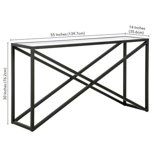 Calix 55'' Wide Rectangular Console Table in Blackened Bronze Henn&Hart
