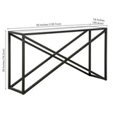 Calix 55'' Wide Rectangular Console Table in Blackened Bronze Henn&Hart